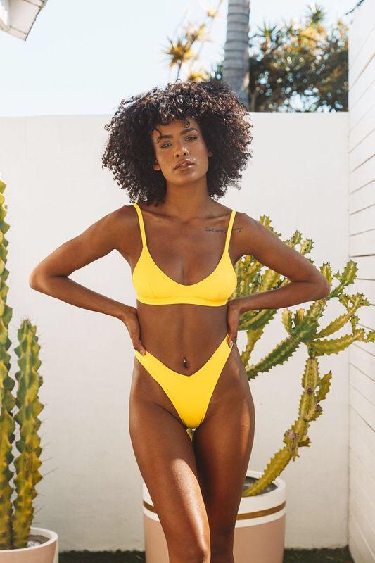 Lulu - Brazilian Bikini Bottoms in Yellow